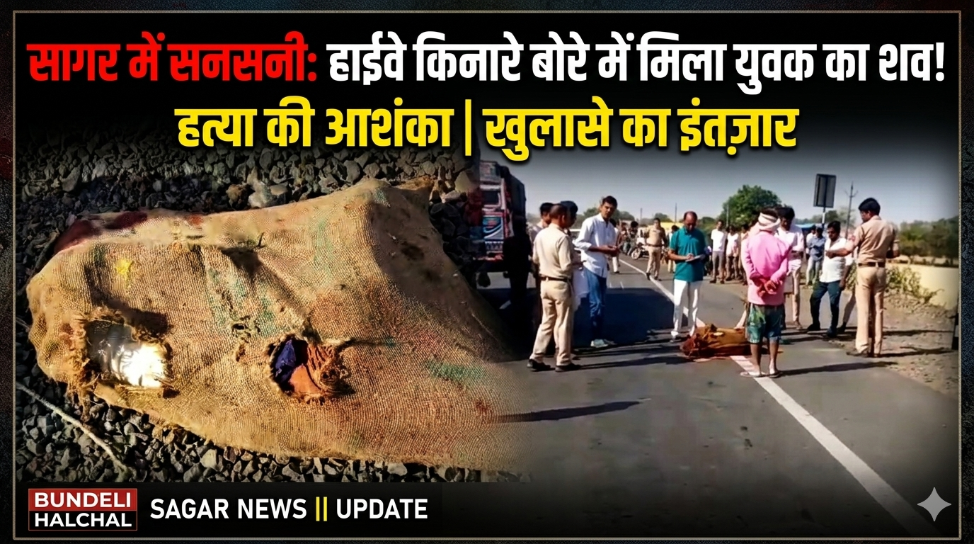 हाईवे पर बंद बोरे में मिली युवक की लाश, मृतक के हाथ में रोटी और ककड़ी का टुकड़ा मिला…. साड़ी के पल्लू से बंधा था बोरा